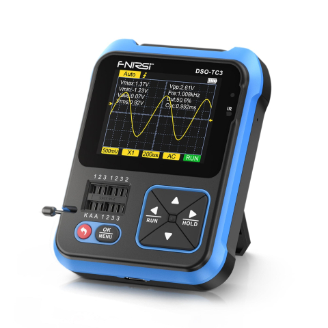 Aparate de masura si control - Osciloscop digital FNIRSI DSO-TC3 (Standard), cu rol de multimetru, generator de semnal, tester de tranzistori, masoara temperatura si umiditatea si cu senzor infrarosu