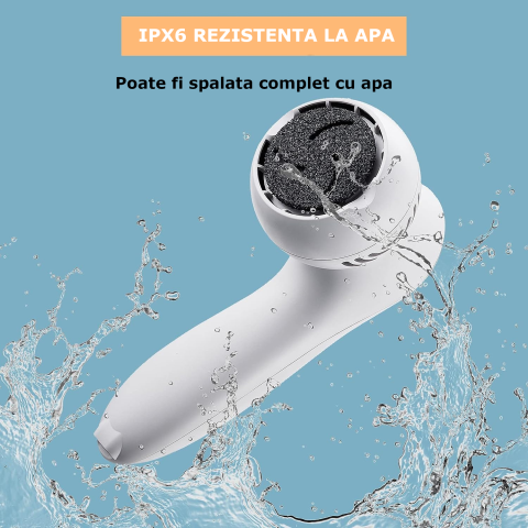 Pila Electrica pentru Talpi si Calcaie Clavi, cu 18 accesorii, Indepartare Piele Moarta si Bataturi, Afisaj Digital, Incarcare USB, Alb [4]