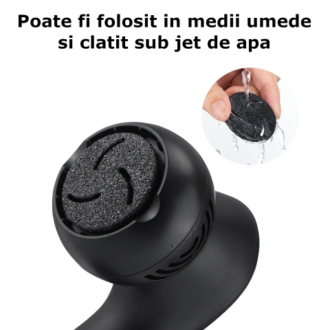 Pila Electrica pentru Talpi si Calcaie Clavi, cu 18 accesorii, Indepartare Piele Moarta si Bataturi, Afisaj Digital, Incarcare USB, Negru [6]
