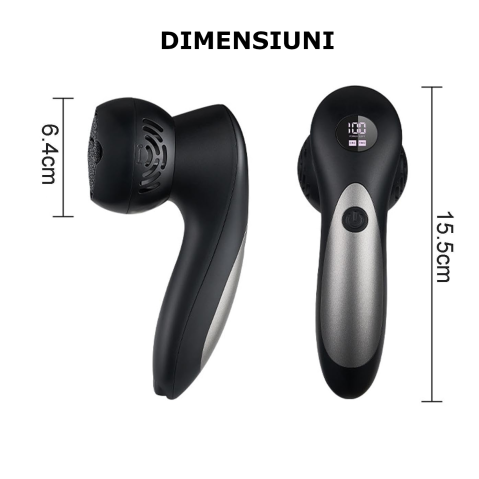 Pila Electrica pentru Talpi si Calcaie Clavi, cu 18 accesorii, Indepartare Piele Moarta si Bataturi, Afisaj Digital, Incarcare USB, Negru [9]