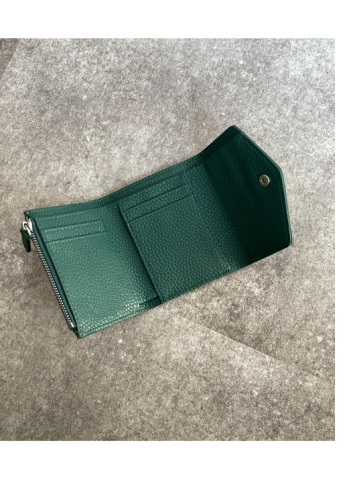 Portofel Dama Clavi, Piele Naturala, Protectie RFID, Verde-Inchis, 12x9x3 cm [1]