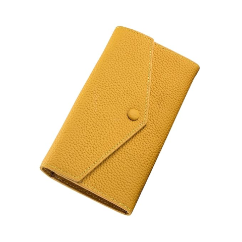 Portofel de Dama din Piele Naturala Clavi, Moale, Delicat, Protectie RFID, Mini Clutch, Dimensiuni 19x10.5x3 cm, Galben [4]