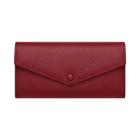 Fashion - Portofel de Dama din Piele Naturala Clavi, Moale, Delicat, Protectie RFID, Mini Clutch, Dimensiuni 19x10.5x3 cm, Rosu-Grena