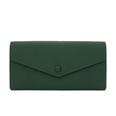Portofele dama - Portofel de Dama din Piele Naturala Clavi, Moale, Delicat, Protectie RFID, Mini Clutch, Dimensiuni 19x10.5x3 cm, Verde Inchis