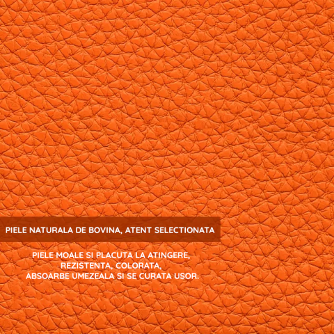 Portofel de Dama din Piele Naturala Clavi, Moale, Delicat, Protectie RFID, Mini Clutch Scurt, Dimensiuni 12x9x3 cm, Portocaliu [4]
