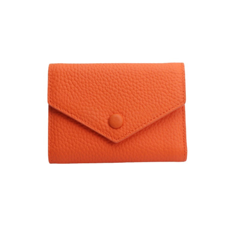 Portofele dama - Portofel de Dama din Piele Naturala Clavi, Moale, Delicat, Protectie RFID, Mini Clutch Scurt, Dimensiuni 12x9x3 cm, Portocaliu