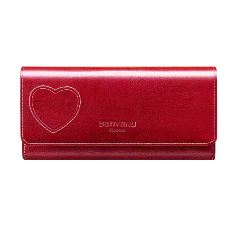 Portofel de Dama din Piele Naturala Clavi, Spatios, cu Model, Tip Clutch, cu Protectie RFID, Dimensiuni 19.5x9.5x3 cm, Rosu Grena [6]