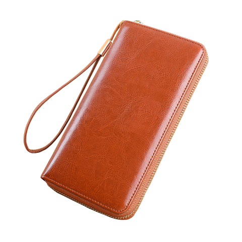 Portofele dama - Portofel de Dama din Piele Naturala Clavi, spatios, cu protectie RFID, Dimensiuni 20x10.5x2.5 cm, Maro