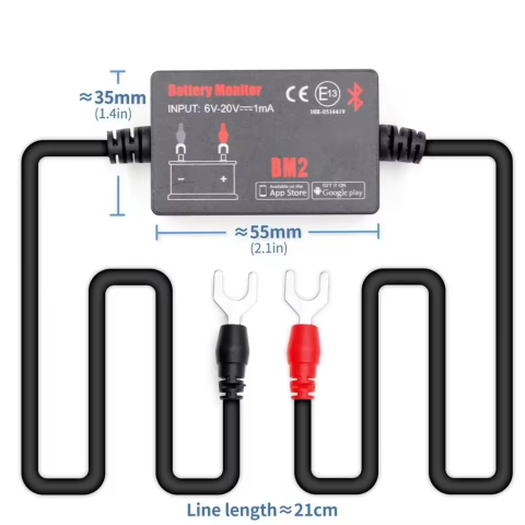 Tester de baterie auto BM2 6V 12V 24V, monitorizare prin Bluetooth, aplicatie pe telefon, pentru masina, camion, motocicleta, SUV, barca [3]