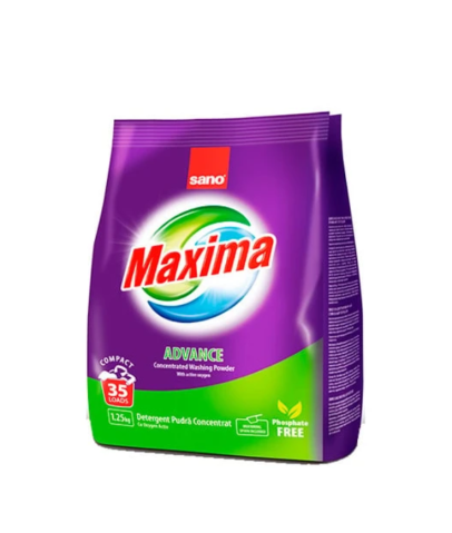 Detergenti haine si textile - Detergent pudră de rufe Sano Maxima Advance, 1.25 kg