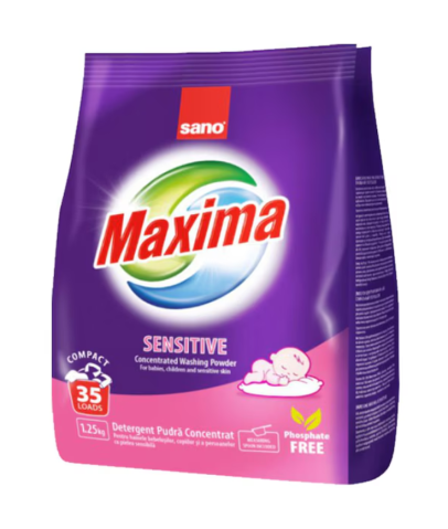 Detergenti haine si textile - Detergent pudra de rufe Sano Maxima Sensitive, 1.25 kg