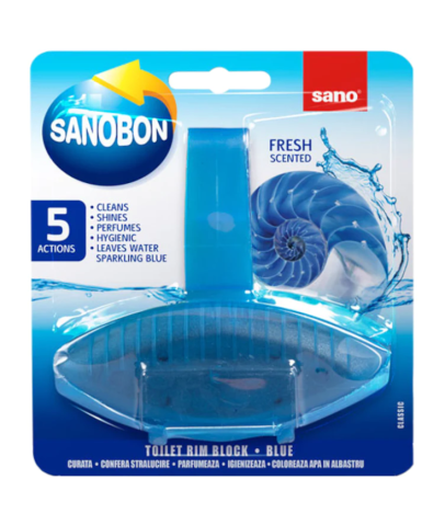 Baie - Odorizant solid pentru vasul toaletei, Sano Bon Blue, 55 gr