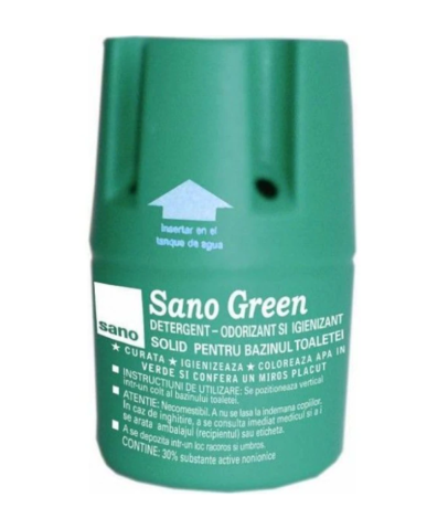 Baie - Odorizant solid Sano Green pentru rezervorul toaletei,150 gr