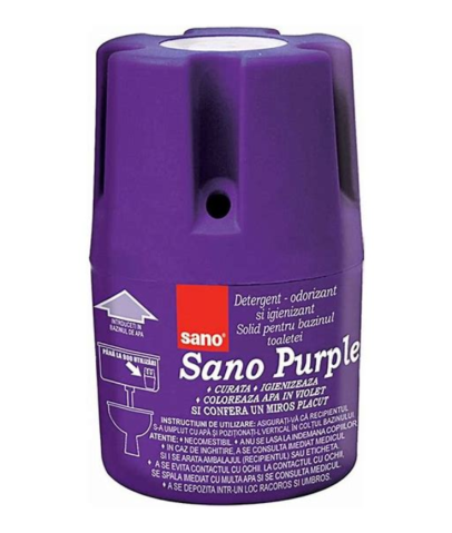 Baie - Odorizant solid Sano Purple pentru rezervorul toaletei,150 gr