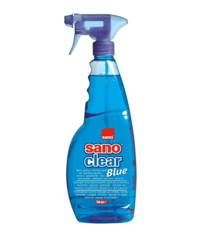 Solutii pentru geamuri si sticla - Solutie pentru geamuri si suprafete din sticla- Sano Clear Blue, 750 ml