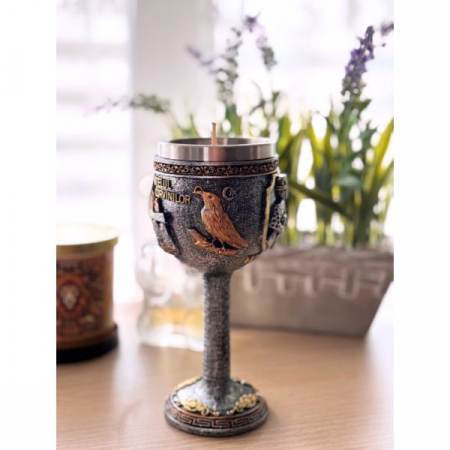 Lumânare Castelul Corvinilor – Pocal Medieval cu Simboluri Cavaler, Scut și Corb [2]