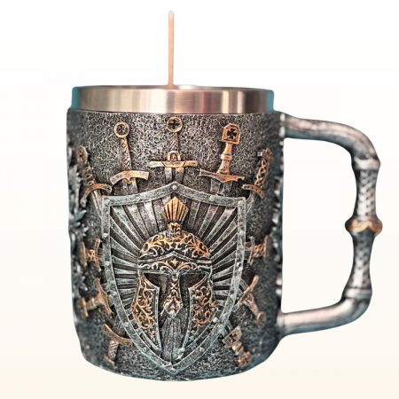 Lumânări Stil Medieval - Lumânare Parfumată - Scut cu Cască și Săbii