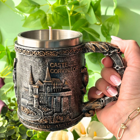 Lumânări Stil Medieval - Lumânare Parfumată - Halbă Castelul Corvinilor