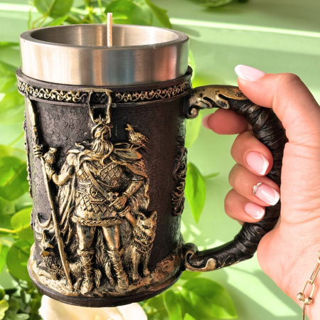 Lumânări Stil Medieval - Lumânare Parfumată - Halbă Viking Odin