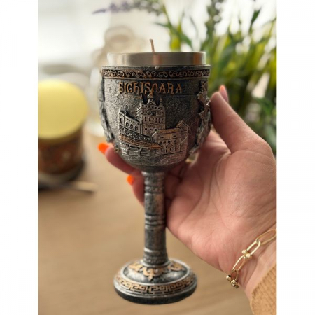 Lumânare Parfumată Vlad Țepeș - Pocal Medieval cu Simboluri Transilvănene [2]