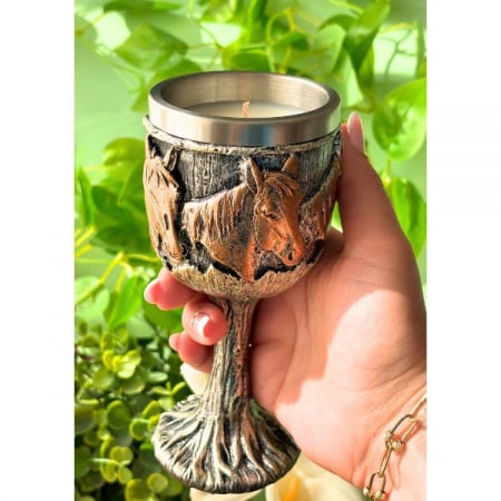 Lumânări Stil Medieval - Lumanare Pocal Medieval Cai