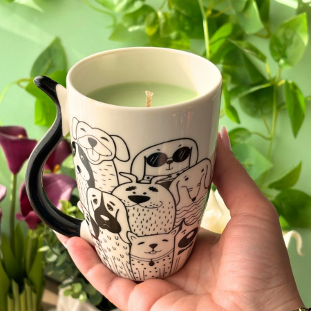Lumânări Luxe One - Lumânare parfumată handmade în recipient cu căței