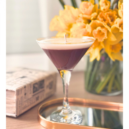 Noir Café – Lumânare handmade Cleito în pahar de cocktail [1]