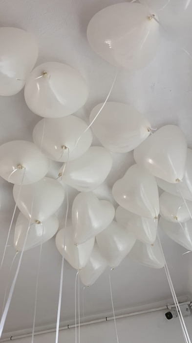 Balon Latex Inimă Alb  cu Heliu [2]