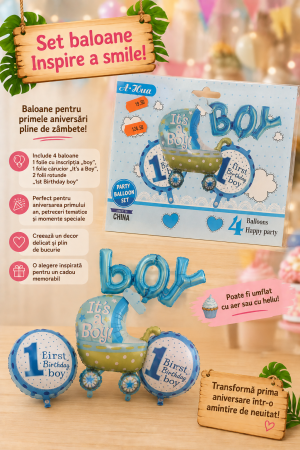 ACCESORII PETRECERE - Set baloane  baby boy