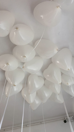 Balon Latex Inimă Alb  cu Heliu [1]