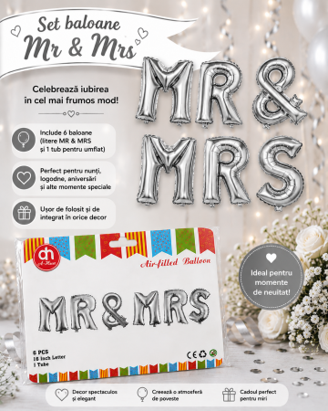 PETRECERI NUNTA/BOTEZ/LOGODNA - set baloane MR & MRS