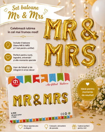 PETRECERI NUNTA/BOTEZ/LOGODNA - set baloane MR & MRS