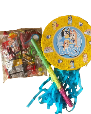ACCESORII PETRECERE - Set piniata (piniata + punga dulciuri și jucarii + bat