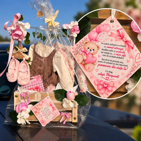 CADOURI NOU NĂSCUT - Lădița „Baby Deluxe” – Cadou Premium Personalizat pentru Nou-Născut