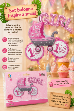 ACCESORII PETRECERE - Set baloane baby  girl