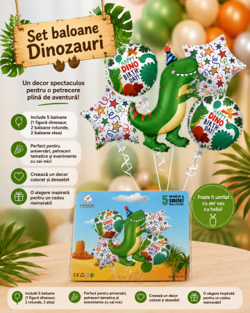 ACCESORII PETRECERE - set baloane dinozauri