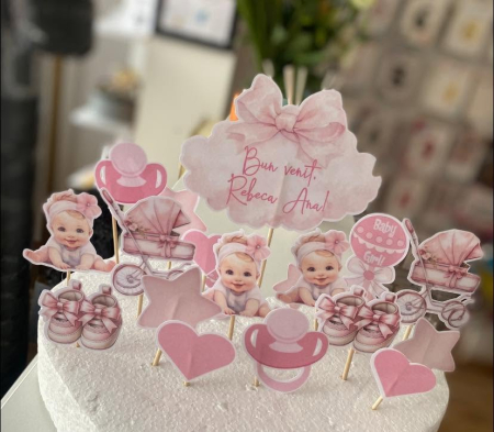 ACCESORII PETRECERE - topper personaliza nou nascut