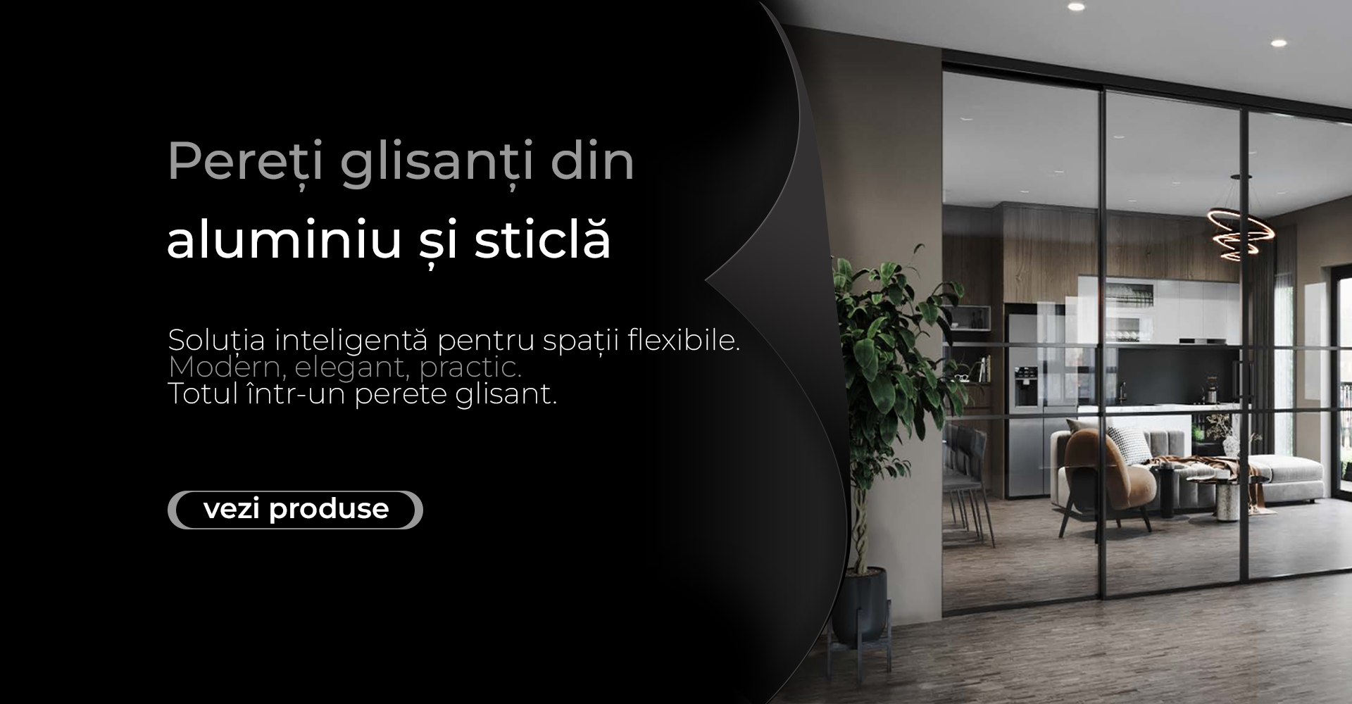 Pereti glisanti din aluminiu si sticla