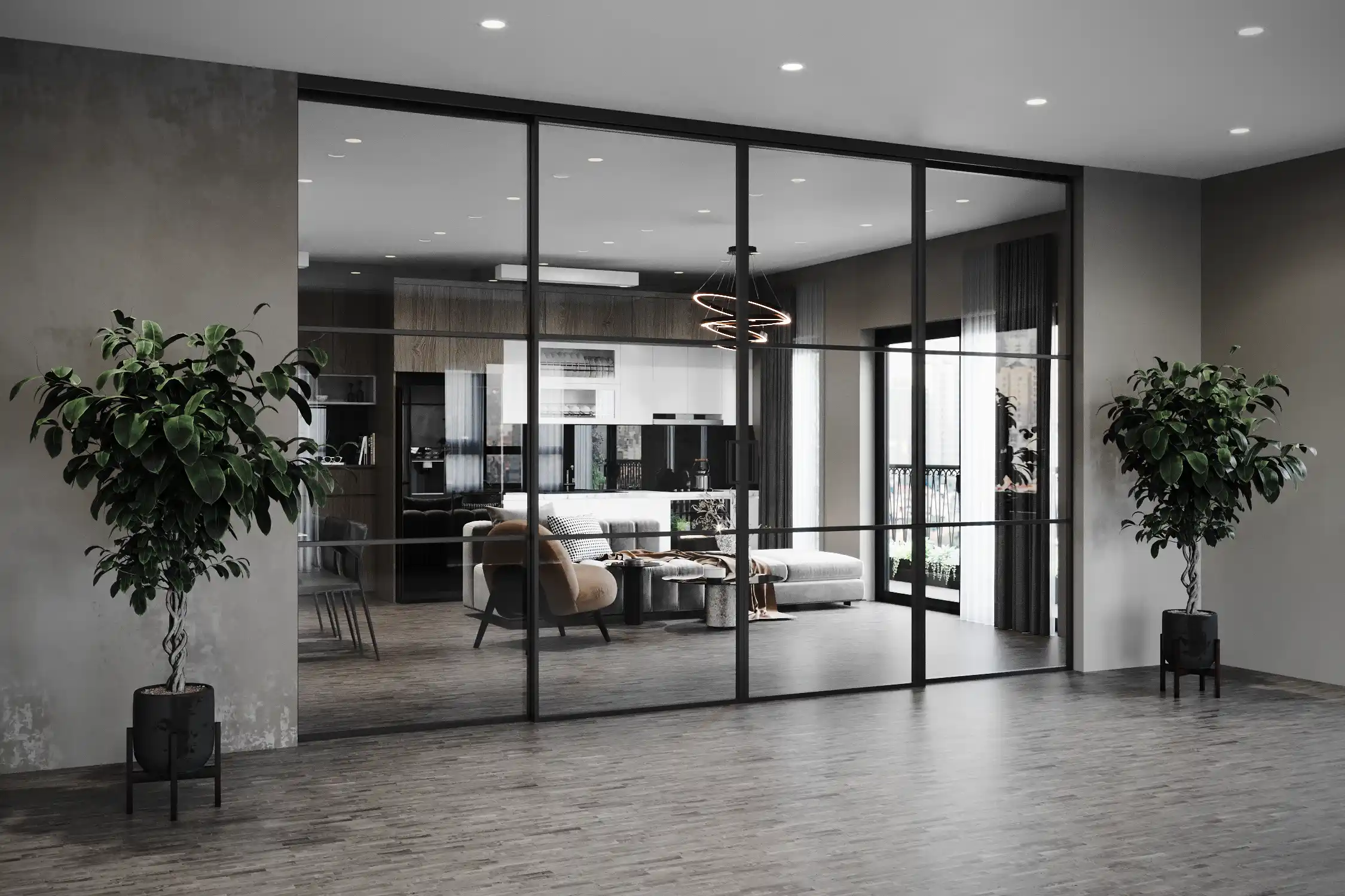 Pereti glisanti din aluminiu si sticla - Trio