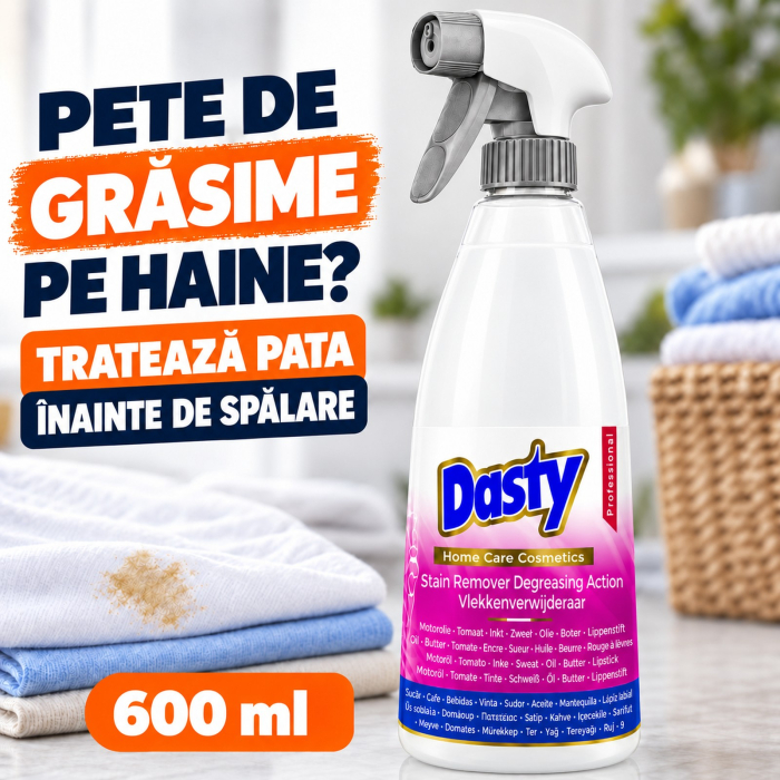 DASTY – SOLUȚIE pentru PETE DE GRĂSIME pe HAINE, acțiune degresantă, 600 ml [3]