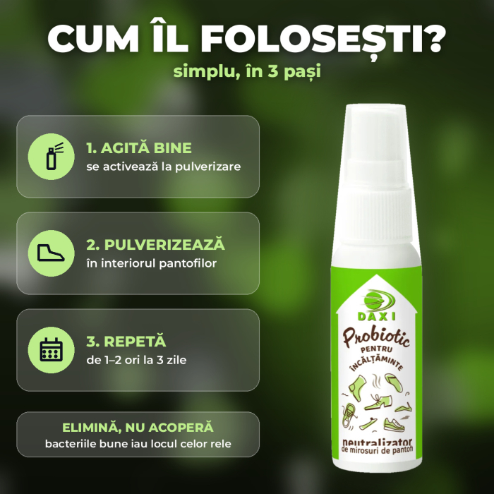 DAXI PROBIOTIC – Spray pentru MIROSUL DIN PANTOFI, 30 ml [2]