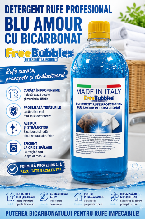 NR 6 Detergent Rufe UNIVERSAL cu Bicarbonat Profesional Blu Amour  1KG [2]