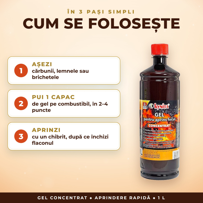 Gel concentrat pentru aprins focul Kynita – 1 litru [2]