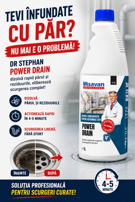 MSV DR STEPHAN POWER DRAIN 1L SOLUTIE PROFESIONALA DESFUNDAT TEVI [2]