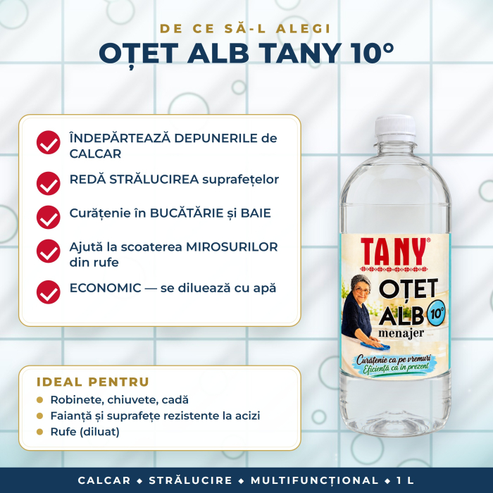 Oțet alb menajer 10 grade TANY – 1 L [3]
