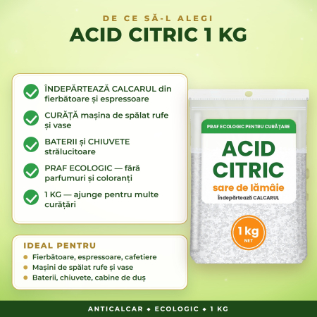Acid citric – sare de lămâie, praf ecologic anticalcar 1 kg [2]