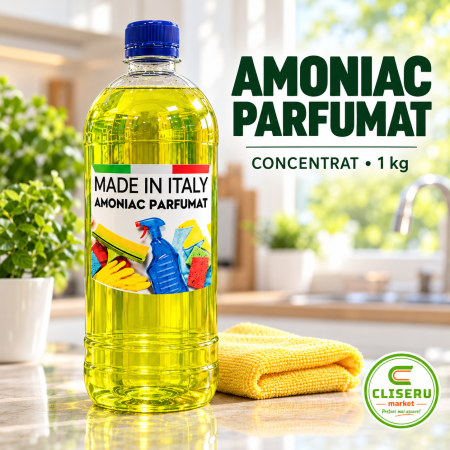 SOLUȚII MULTISUPRAFEȚE - AMONIAC PARFUMAT CONCENTRAT pentru CURĂȚARE și DEGRESARE, 1 kg, sticlă inclusă