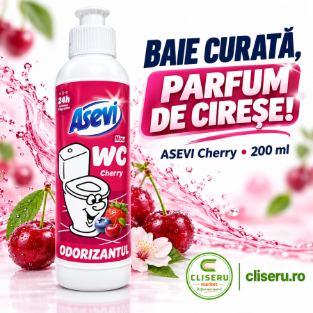 IGIENA CASEI - ASEVI Cherry – odorizant lichid baie și WC, 200 ml