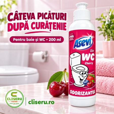 ASEVI Cherry – odorizant lichid baie și WC, 200 ml [2]