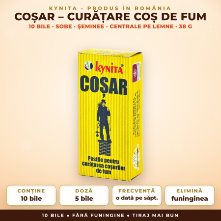 TOP PRODUSE CURATENIA CASEI - Coșar Kynita – pastile pentru curățarea coșului de fum, 10 bile, 38 g
